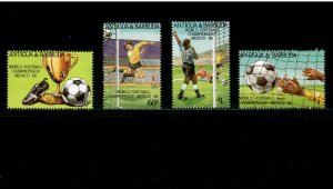 Antigua 1986 - World Football Soccer - Set of 4 Stamps - Scott #915-18 - MNH