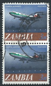 Zambia 1968 - 3n Decimal Definitive pair - SG131 used