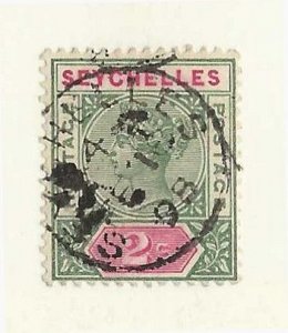 Seychelles Sc #1a  2c green and rose used with CDS VF