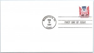 US COVER FIRST DAY OF ISSUE COMPUTER VENDED 29c STAMP PATRIOTIC USA 1994