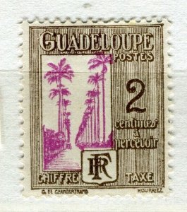 FRENCH GUADELOUPE; 1928 early Postage Due pictorial issue Mint hinged 2c.