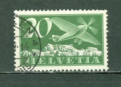 SWITZERLAND 1925 AIR #C4 USED NO THINS...$4.00