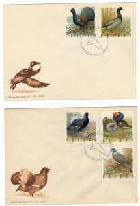 Poland 1970 FDC Stamps Scott 1720-1727 Hunting Game Birds Pheasant Ducks Pigeon