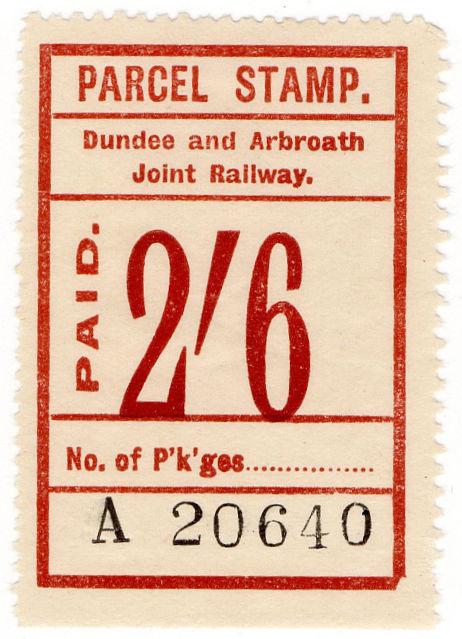 (I.B) Dundee & Arbroath Joint Railway : Parcel Stamp 2/6d