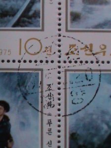 ​KOREA-1975- SC#1330-PAINTING-BLUE SIGNAL LAMP CTO LARGE KEY STAMP BLOCK VF