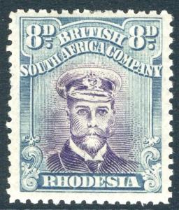 RHODESIA-1919 8d Mauve & Greenish-Blue Sg 268 LIGHTLY MOUNTED MINT V18590