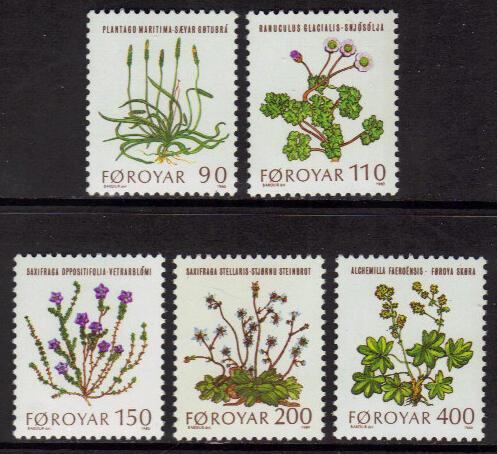 Faroe Is. #48-52 MNH Set, Sea Plantain, Wholesale