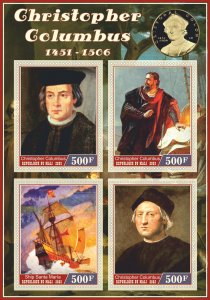 Stamps. Ships. Exploers.Christopher Columbus  2022 year 1+1 sheets perf  Mali