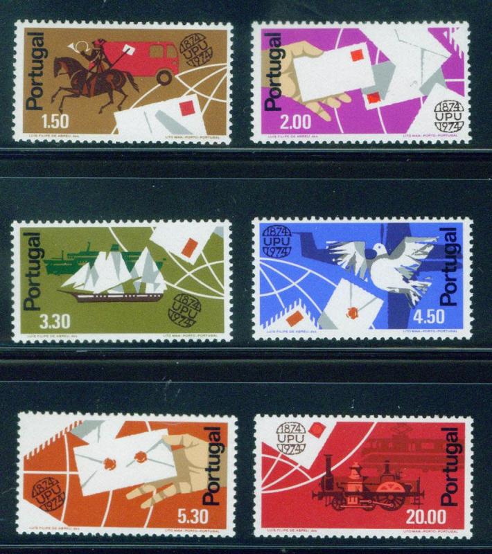 PORTUGAL Scott 1220-5 MNH** UPU Centennial set 1974 CV $5.80