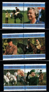 Papua New Guinea, PNG  Scott 916-921 MNH**  Royals on Horses set of 6 on 3 pairs