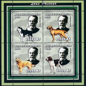 MOZAMBIQUE 2002 SHEET SCIENTISTS LOUIS PASTEUR DOGS error