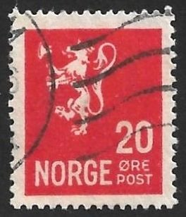 Norway Scott # 119 Wmk. 160, size 16x19.5 Used. All Additional Items Ship Free.