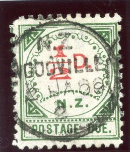 New Zealand 1899 QV Postage Due ½d carmine & green very fine used. SG D1. Sc J1.
