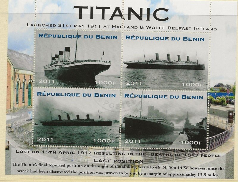 Thematic Stamps  Ships   2014 Titanic I  sheet of 4 values used
