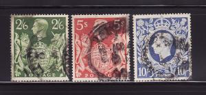 Great Britain 249A, 250, 251A U George VI (A)