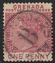 GRENADA 1883 Sc 21, 1d, used VF Scarce B (St. Mark's) cancel