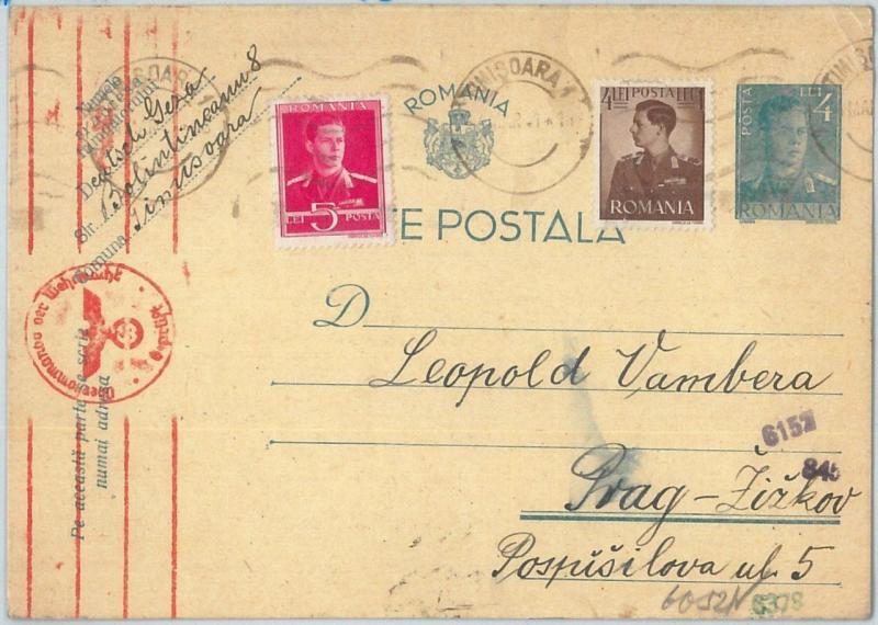 72529 - ROMANIA -  POSTAL STATIONERY CARD - Michel #  P101 with ADDED STAMPS