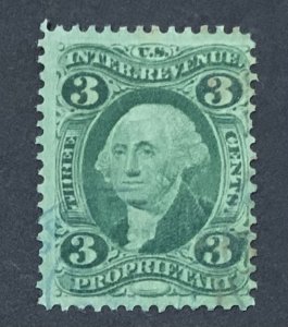 USA REVENUE STAMP 1862-71 3 CENTS PROPRIETARY SCOTT # R18c