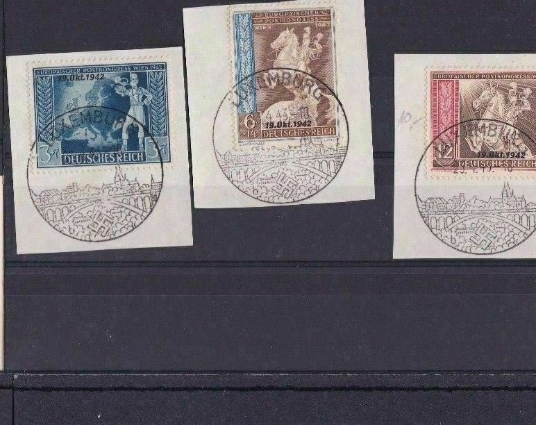 LUXEMBOURG CANCELS ON GERMAN THIRD REICH STAMPS ON PIECE       R2625