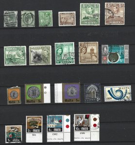 Malta Mint & Used Lot of 20 Different stamps 2019 CV $8.30