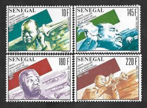 SD)1971 SENEGAL  MUSIC, TRIBUTE TO LOUIS ARMSTRONG, 1900-1971, 4 STAMPS MNH