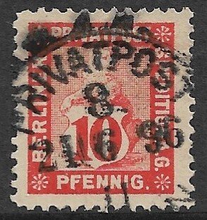 GERMANY 1895 BERLIN LOCAL POST 10pf Privatpost AG Mi G4 VFU