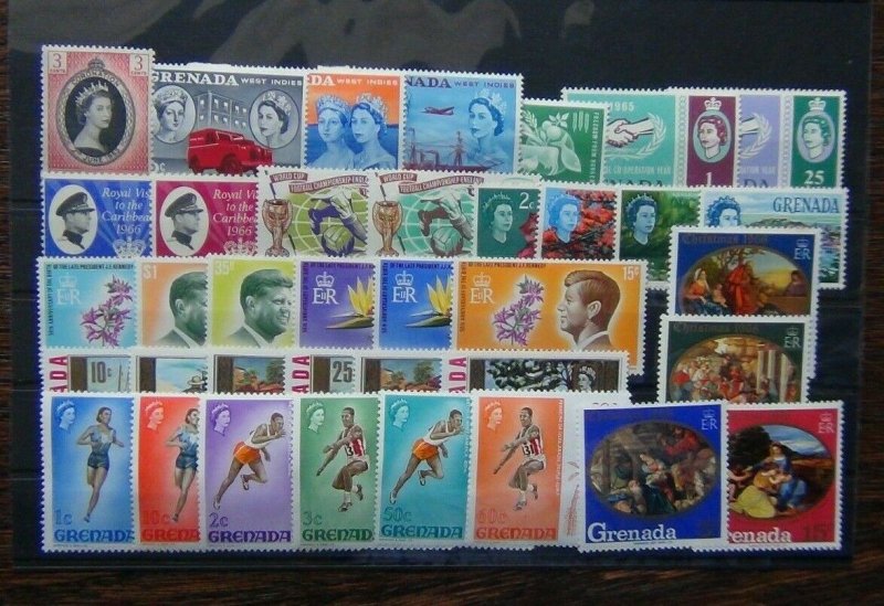 Grenada 1953 1968 Olympics Stamp Centenary Royal Visit Kennedy Paintings FFH MNH