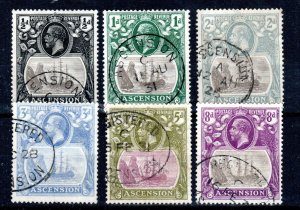 Ascension 1924-33 Badge of St Helena values to 8d between SG 10 and 17 FU CDS