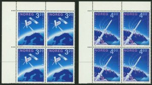 NORWAY #989-990 Corner Blocks Postage Stamp Collection EUROPE 1991 Mint NH OG