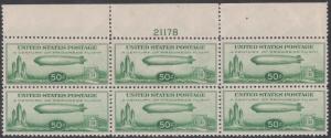 #C18 PLATE #21178 BLK/6 VF-XF OG (3)NH (3)LH CV $900.00 HV7267