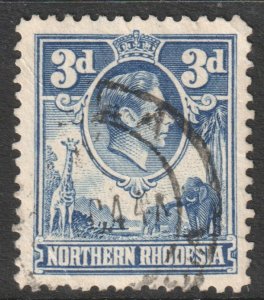 Northern Rhodesia Scott 34 - SG34, 1938 George VI 3d Blue used