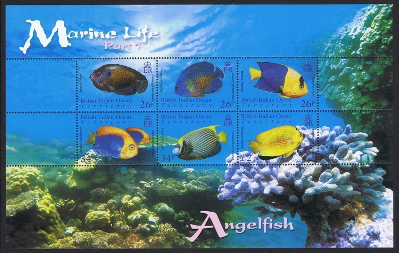 BIOT Angelfish Marine Life 1st series MS 2006 MNH SG#MS353