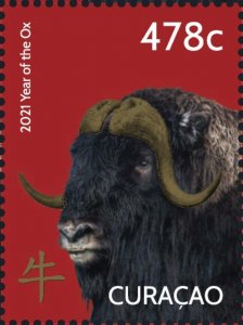 Postage stamps of Curacao 2021 - Chinese New Year - Year of the Ox