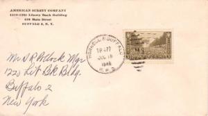 United States U.S. R.P.O.'s Hornell & Buffalo 1946 125-AK-1  Corner card Amer...