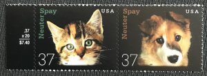 US #3670-3671 MNH Pair Neuter & Spay Kitten/Puppy SCV $2.00 L24