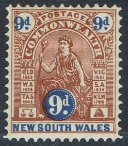 NEW SOUTH WALES 1903 COMMONWEALTH 9D WMK V/CROWN 