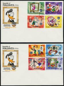 Maldives 1040-9 on FDC's Disney, Donald Duck, 50th Anniversary