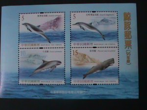 ​CHINA-TAIWAN-1995-LOVELY RARE RIVER DOLPHINS & SEA WHALES MNH S/S-VERY FINE