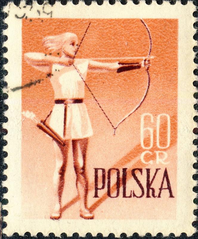 POLOGNE / POLAND - 1959 - Mi1087 60gr Archery - Sport Set - CTO