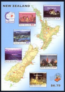 New Zealand Sc# 1254a MNH Souvenir Sheet 1995 Night Views