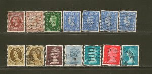 Great Britain Lot of 14 Used Perfins KGV KGVI & QEII