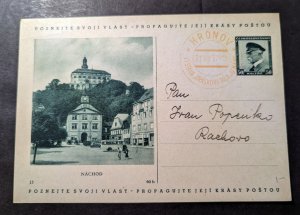 1937 Czechoslovakia Postcard Cover Hronov to Rachoro