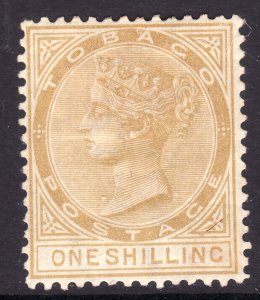 1880 Tobago QV Queen Victoria 1/ bister MH with remnant Sc# 12 CV $115.00