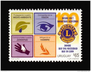 Lions Clubs International founding Centenary 2017 MNH  STAMP Uruguay blind en...