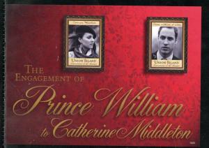 UNION ISLAND ENGAGEMENT OF PRINCE WILLIAM & KATE MIDDLETON  IMPERF S/SHEET  NH