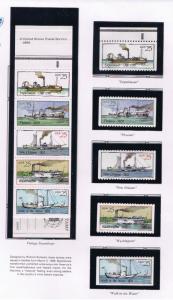 #2405-2409  MNH OG bklt strip of 5 w/singles Steamboats  Free S/H