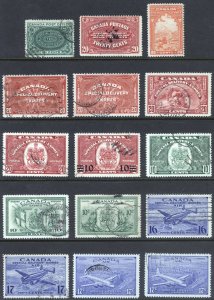 Canada 1898-1946 Special Delv Compl SG S1-S17 Sc E1-E10+CE1-4 VFU Cat£128($184)