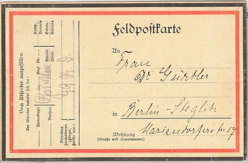 50849  -  POLAND Polska -  POSTAL HISTORY -  soldier's FIELD MAIL postcard 1914