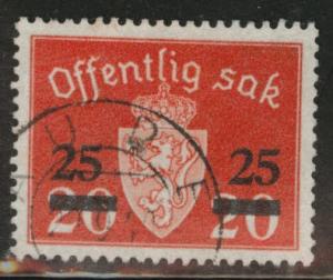 Norway Scott o57 used Unwmk official 1949