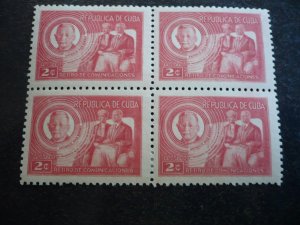 Stamps - Cuba - Scott# 407-409 - Mint Hinged Set of 3 Stamps in Blocks of 4